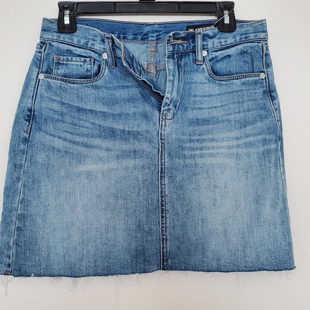 Blank NYC Light Blue Denim A-Line Skirt